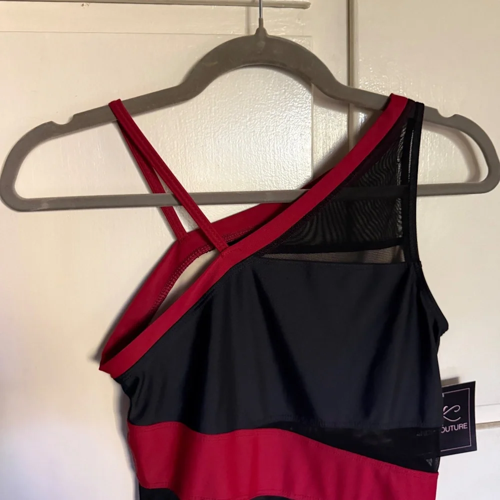 NWT Kandi Kouture Leotard Size Teen TS 3/5‎ Black Red